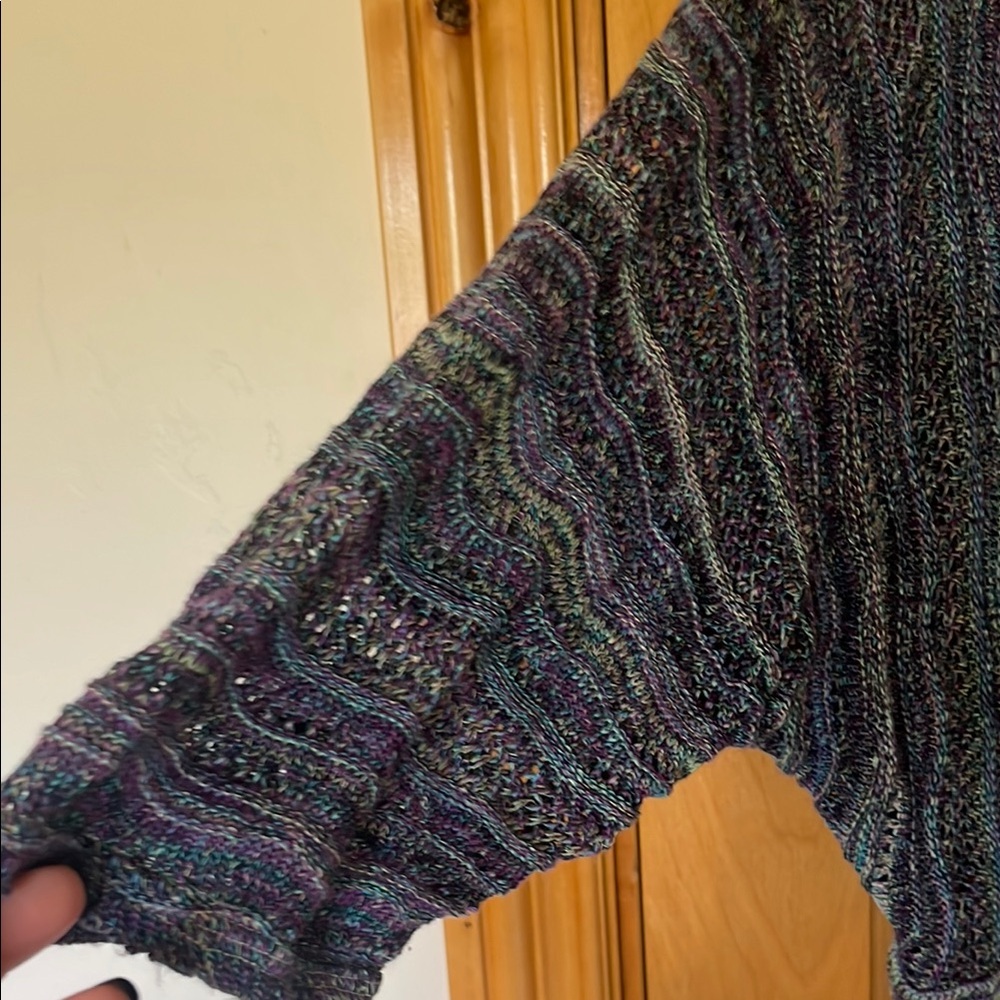 Multicolor Open-Front Sweater - Picture 4 of 5